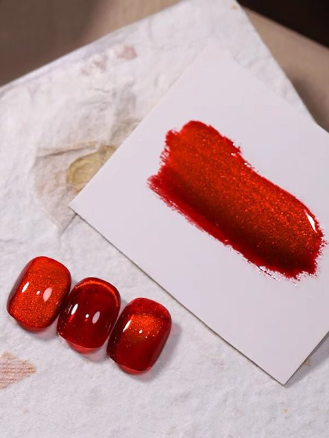 Red Cat Eye Gel Nagellack, Red, Damen - Bild 1