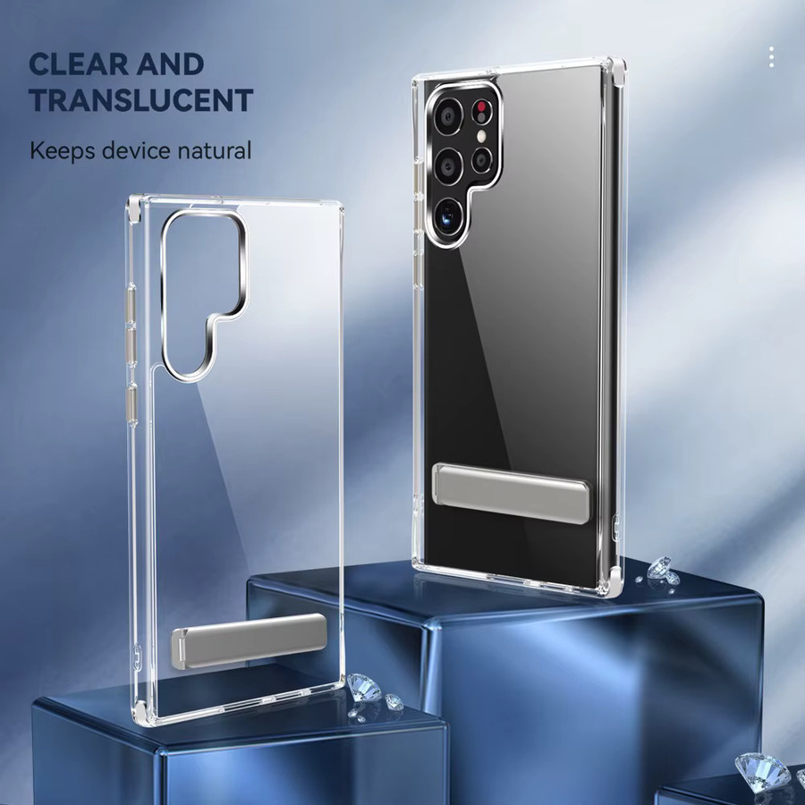 Transparente Handyhülle mit Metallständer für Samsung Galaxy S25 S24 S23 Ultra S22 Plus, stoßfeste Schutzhülle - Bild 4