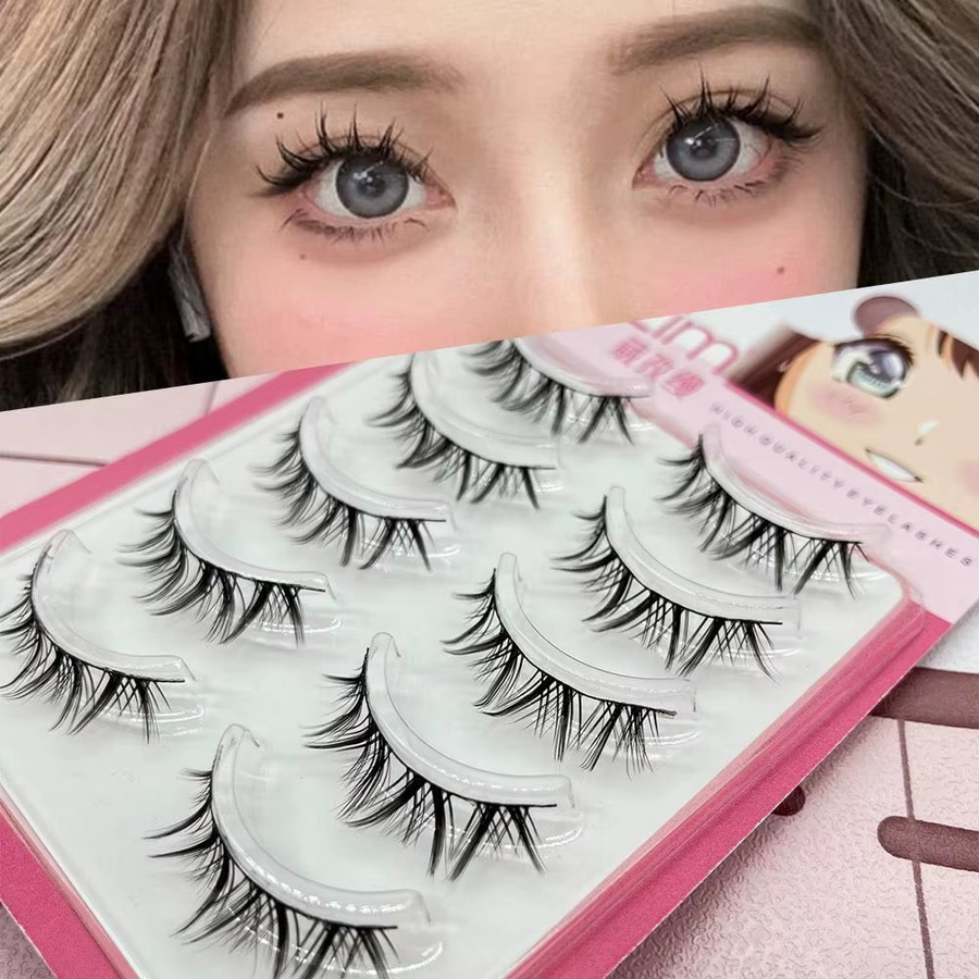 Japanische Cosplay Falsche Wimpern, 5 Paar, Damen - Bild 2