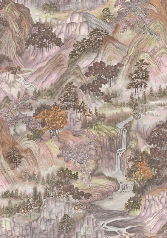 Cole & Son Tapete Mountainscape in Maple Pink Multicolour - Bild 2