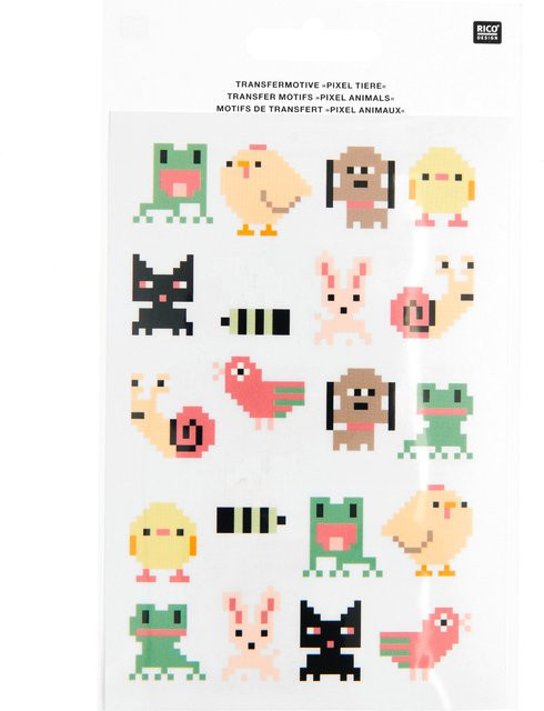 Rico Design Transfermotiv Pixel-Tiere in Multicolour - Bild 1