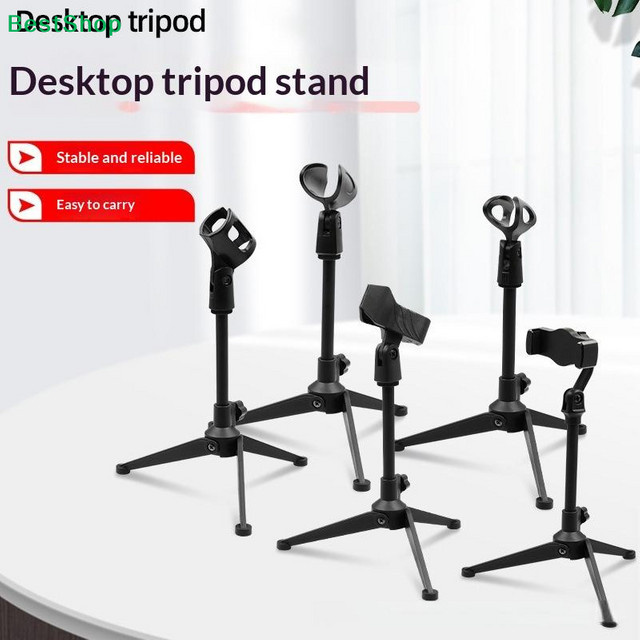 YIBAR Desktop-Mikrofon-Stativständer in Schwarz, verstellbarer Mini-Mikrofonhalter mit rutschfesten Füßen für Live-Streaming, Aufnahmen und Karaoke - Bild 1