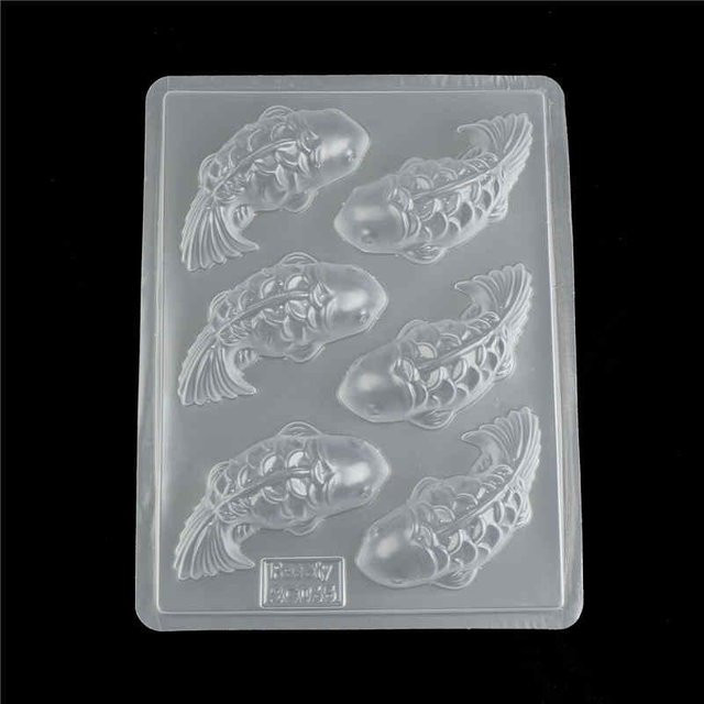 3D Karpfen Fisch Kuchenform von xianyi01 für Schokolade, Jelly und Sugarcraft, Grau/Transparent - Bild 1