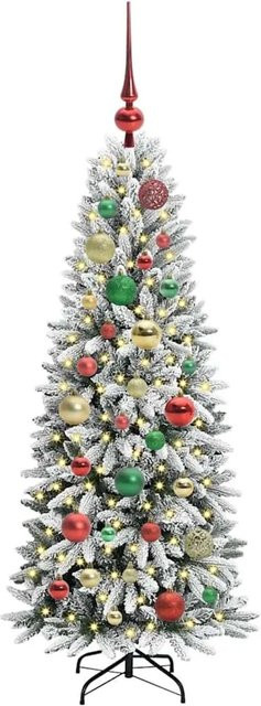 vidaXL Künstlicher Weihnachtsbaum in Grün mit 150 warmweißen LEDs, B/T/H: 53 x 53 x 120 cm - Bild 1