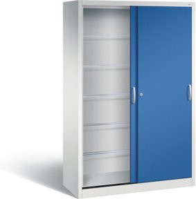 C+P Schiebetürenschrank Acurado mit Front in Enzianblau und Korpus in Lichtgrau, H x B x T: 195 x 120 x 50 cm - Bild 1