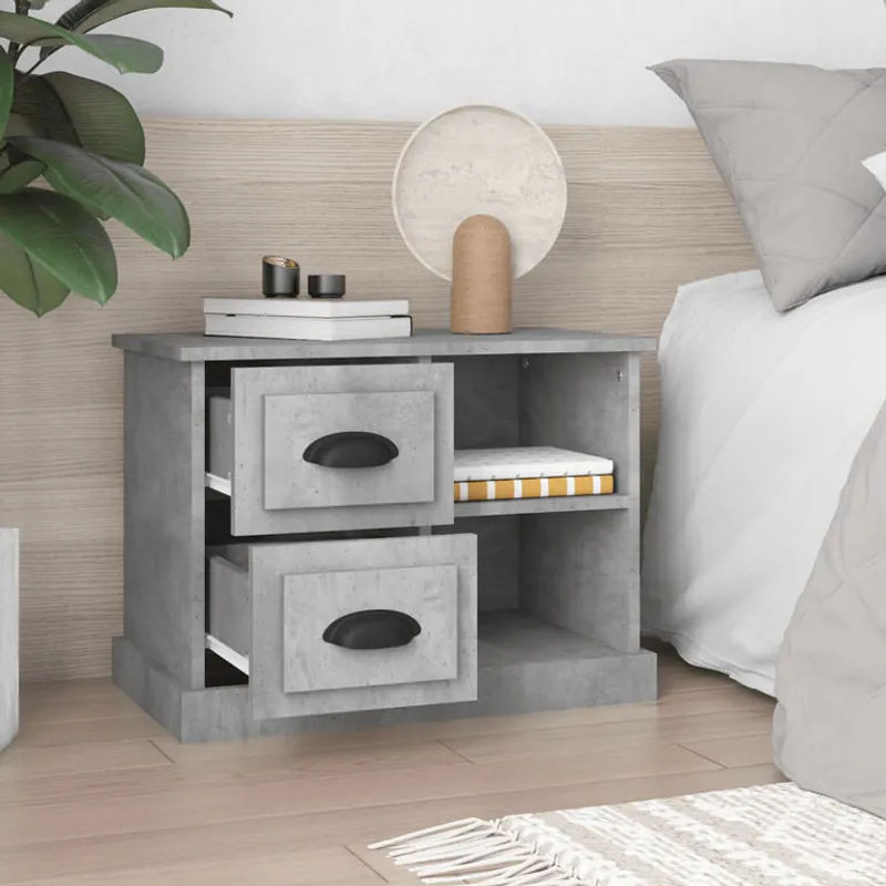 Vidaxl Nachttisch in Betongrau im Industrial Design, B/T/H: 60 x 35,5 x 45 cm - Bild 6
