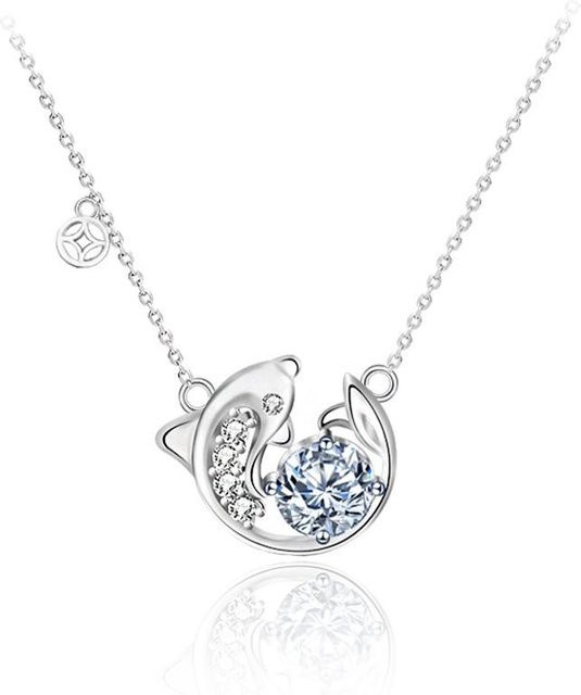 POMOiii Halskette Koi Fisch, 925 Silber, Zirkonia, Damen - Bild 1