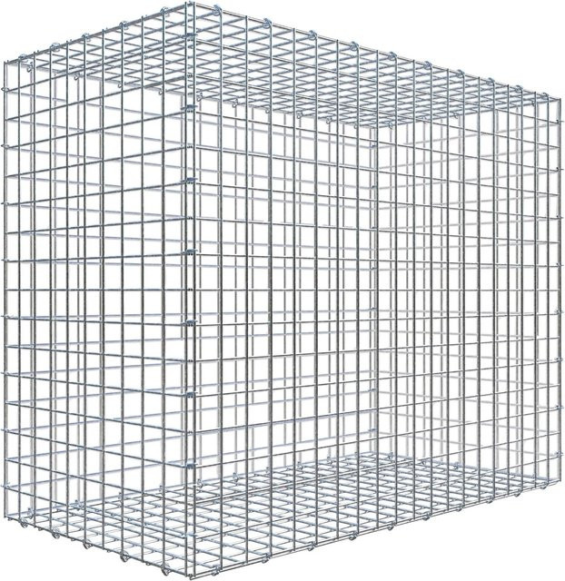 Gabiona C-Ring Gabion aus Stahl in Silbergrau, Maschenweite 5 x 5 cm, B/T/H: 80 x 100 x 50 cm - Bild 1