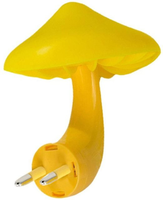 Happy6 LED Pilz-Nachtlicht Wandleuchte in Gelb mit Dämmerungssensor und warmweißem Licht - Bild 1