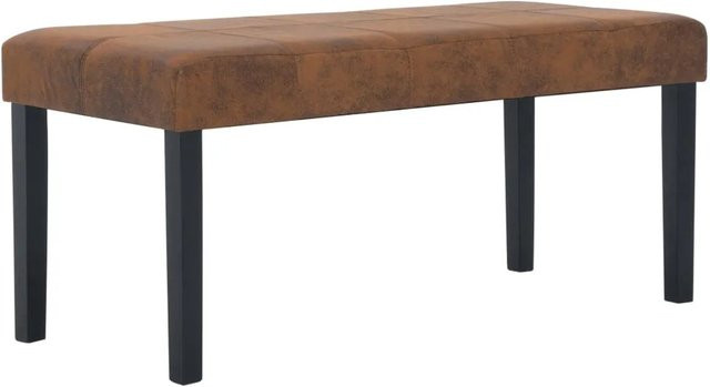 vidaXL Sitzbank in Braun mit Wildleder-Optik, B/T/H: 106 x 46 x 43 cm - Bild 1