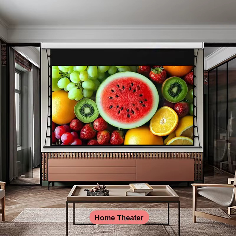 Yovanxer Motorisierte Tab-Tension-Projektionsleinwand ALR Black Diamond für 4K UHD und 3D Projektoren - Bild 4