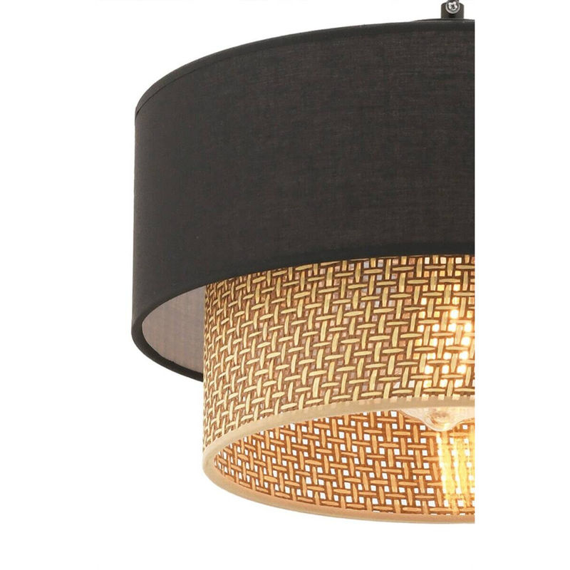 Opviq Pendelleuchte Echo in Beige und Schwarz aus Baumwolle mit E27 Fassung, B/H/T: 30 x 65 x 30 cm - Bild 4