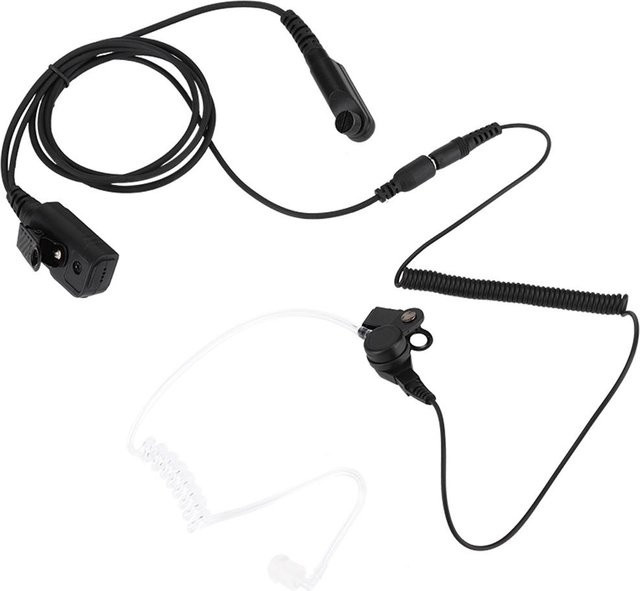 Zerama Walkie Talkie Air-Akustikschlauch-Ohrhörer Headset für HYT Hytera PD600 PD602 PD605 in Schwarz und Transparent - Bild 1