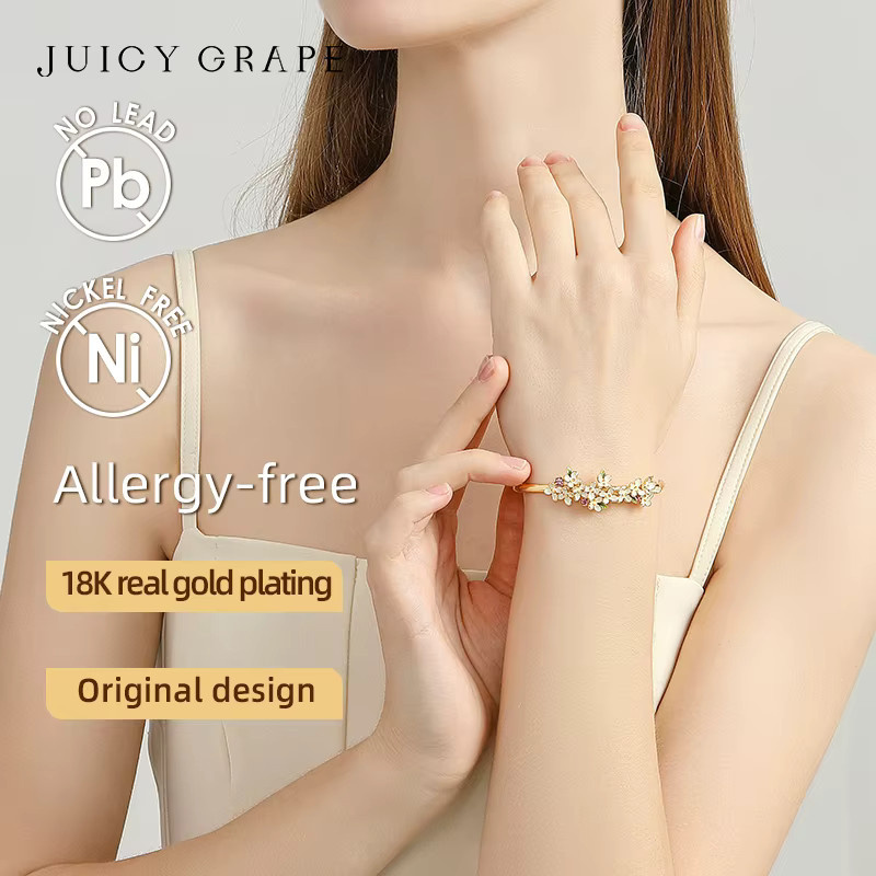 Juicy Grape Armreif, 18 Karat vergoldet, emailliert, Damen - Bild 2