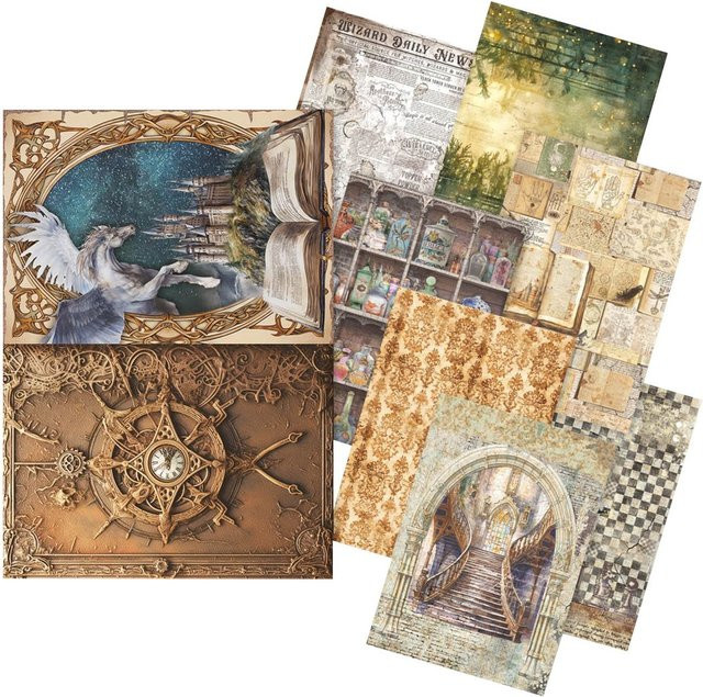 Ciao Bella Motiv-Strohseiden Sortiment Wizard Academy in Multicolor, Format A5 - Bild 1