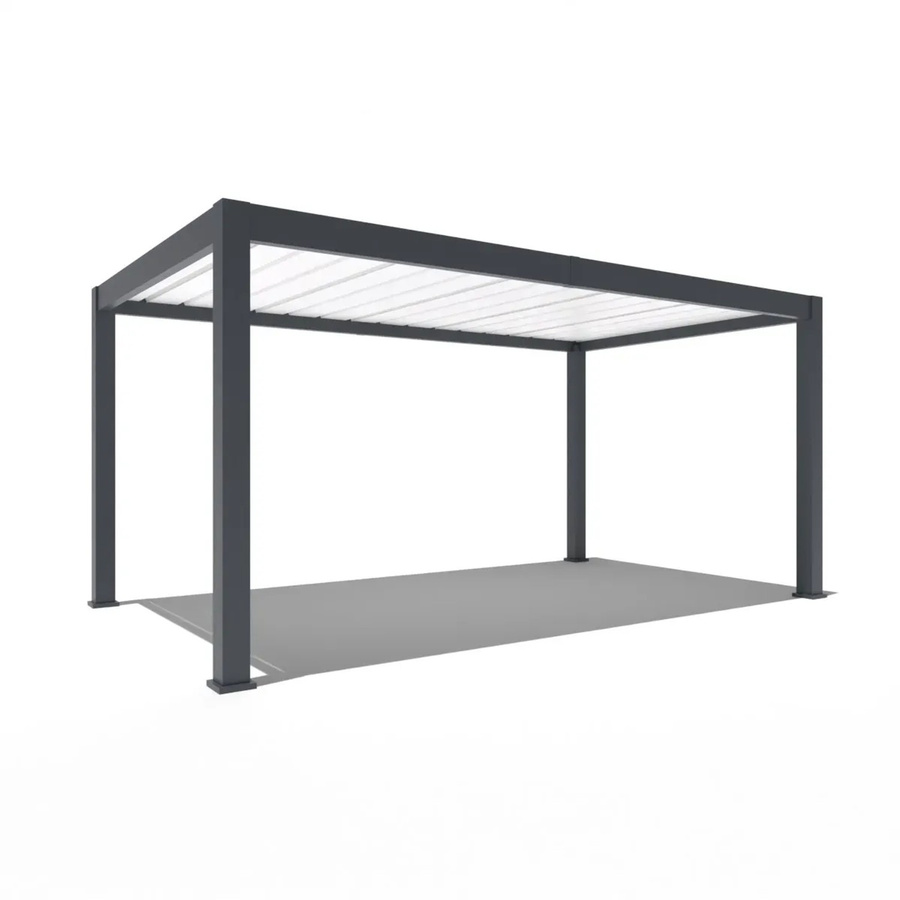 Weide Carport Aluminium Pergola Anthrazit mit Sandwich-Paneele und integriertem Drainagesystem B: 5,3 m, T: 3 m - Bild 2