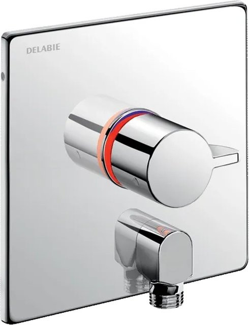 Delabie SECURITHERM Unterputz-Thermostatarmatur Set für Duschen in Chrom mit Anschlussbogen und Safety-Stop - Bild 1