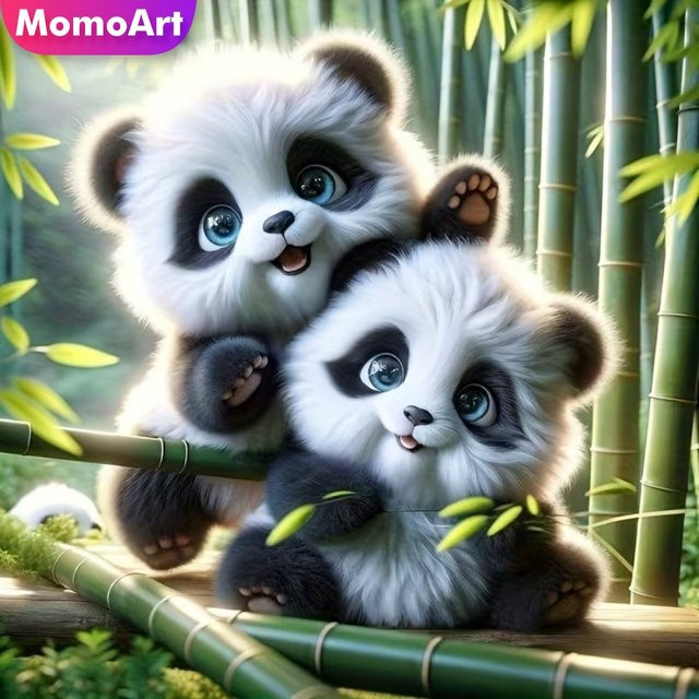 Momoart Panda Tier, Diamant-Mosaik Bastelset, Malerei Bild, Bunt / Mehrfarbig - Bild 1