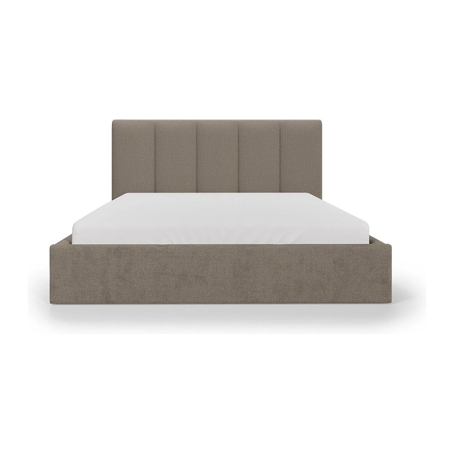 Vente-unique Bett Kilaclo mit Bettkasten in Taupe/Beige, B/T/H: 200 x 200 x 211 cm - Bild 2