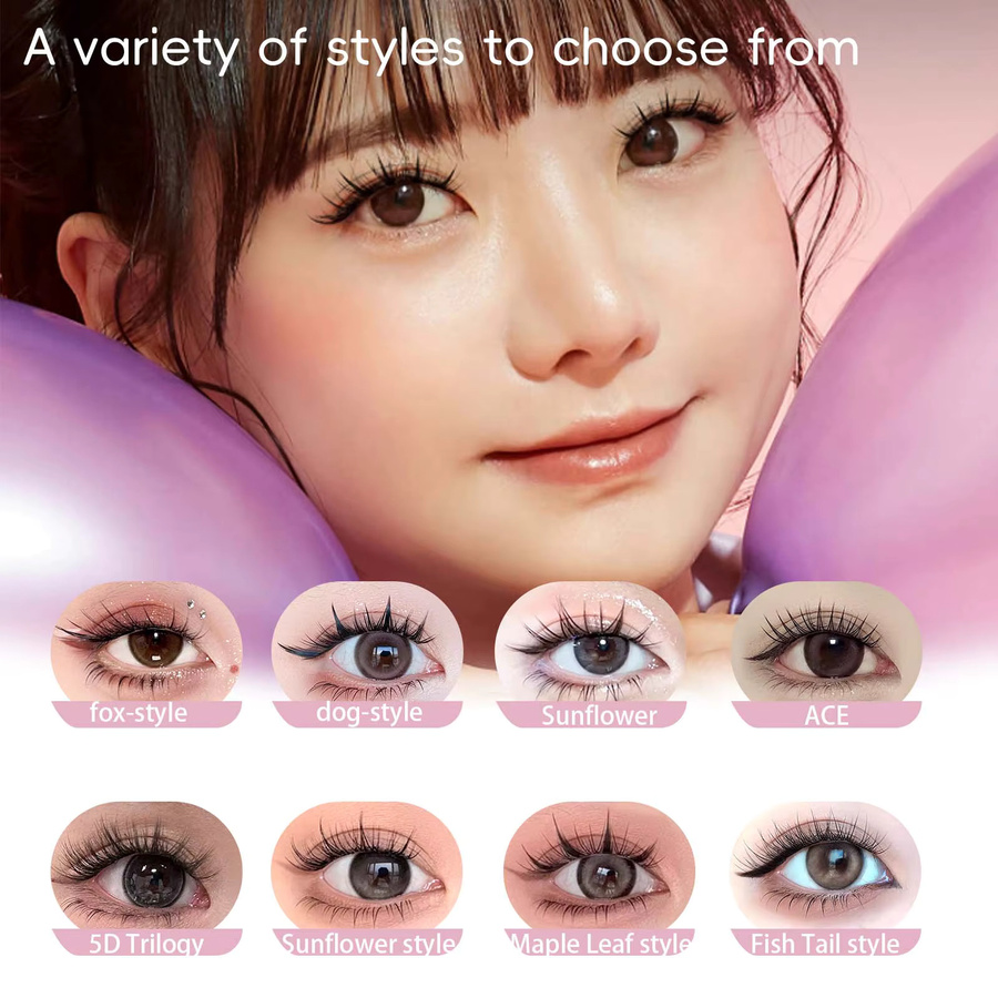 Anlinnet Falsche Wimpern, 10 Reihen, selbstklebend, natürlich, Unisex - Bild 4