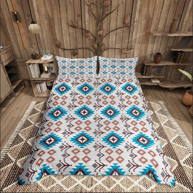 Homewish Tribal Aztec Bettwäsche-Set im Bohemian Stil für Teenager, 3-teilig, B/H: 135 x 200 cm - Bild 1
