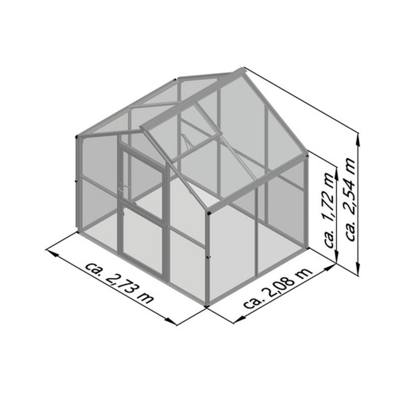 KGT Gewächshaus Novum II in pressblank mit 5,7 m² Fläche und 10 mm HKP - Bild 3