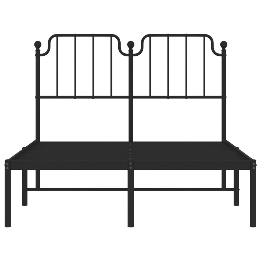 vidaXL Metallbettgestell mit Kopfteil aus Stahl in Schwarz, B/T/H: 100-120 x 200 cm - Bild 4