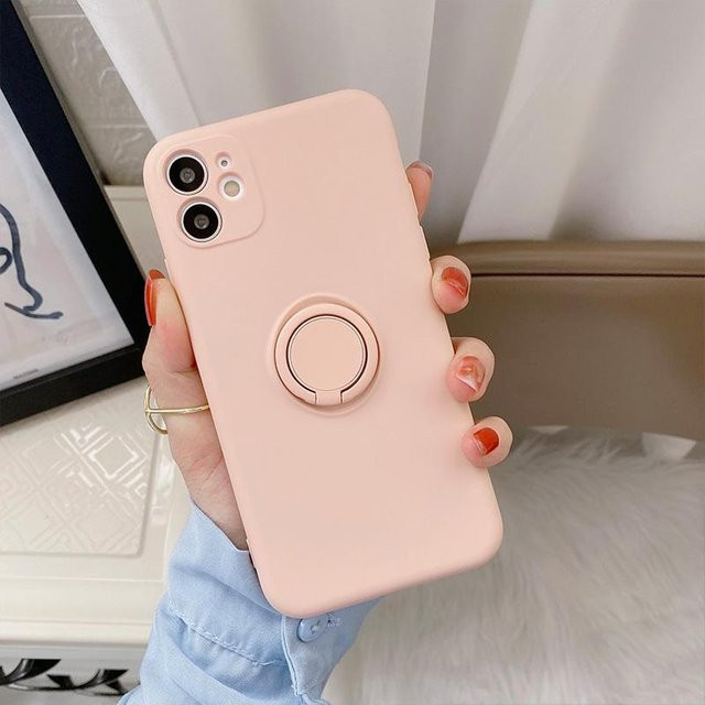 Samsung Handyhülle mit Ringhalter in Pink für Galaxy S24 Ultra S23 S22 S21 Plus A13 A52 A53 A54 und S21 FE aus weichem TPU - Bild 1