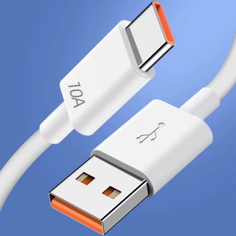 USB Typ C Schnellladekabel 10A High Speed Datenkabel in Weiß für iPhone, Huawei, Samsung und Xiaomi - Bild 5