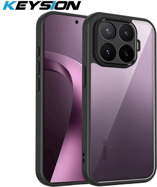 KEYSION Transparente Handyhülle für Xiaomi 17T und Xiaomi 17T Pro 5G, Stoßfeste Silikon und PC Rückseite, Schwarz - Bild 1