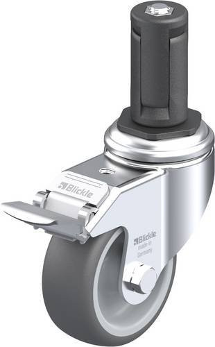 Blickle LKRA-PATH 80G-11-FI-ER14 Lenkrolle mit Feststeller, Rad-Durchmesser: 80 mm, Tragfähigkeit: 120 kg, Farbe: Grau - Bild 1
