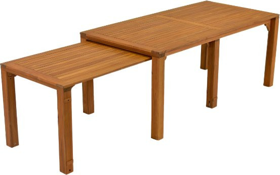 Merxx Flex Ausziehtisch aus Akazie in Braun, B/T/H: 90 x 76 x 90 cm - Bild 1