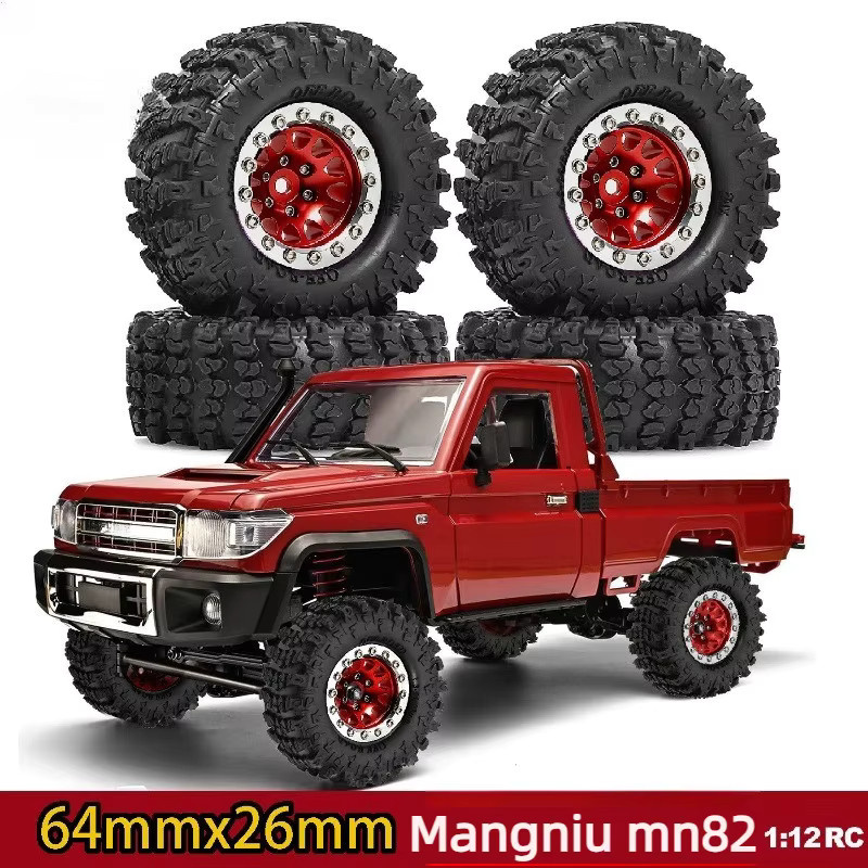 AT 99 MODEL MN82 LC79 Legierungs-Beadlock-Räder und -Reifen, 1/12 RC Crawler, Gummireifen-Upgrade-Set, Zubehör - Bild 2