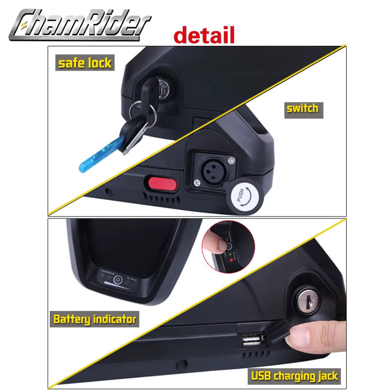 HaiLong E-Bike Batteriegehäuse mit USB-Ausgang in Schwarz, Modell SSE-077 - Bild 5