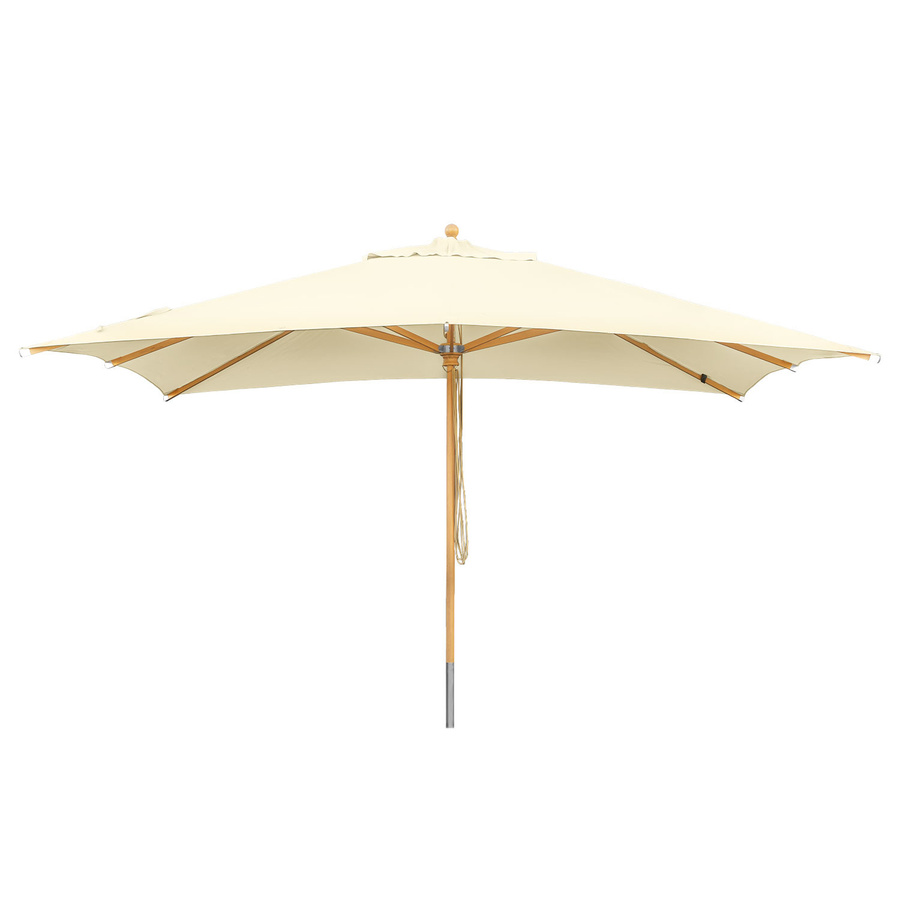 Anndora Sonnenschirm rund Natural Buche in Beige und Braun mit UV-Schutz und FSC-Zertifizierung, Durchmesser: 400 cm - Bild 1