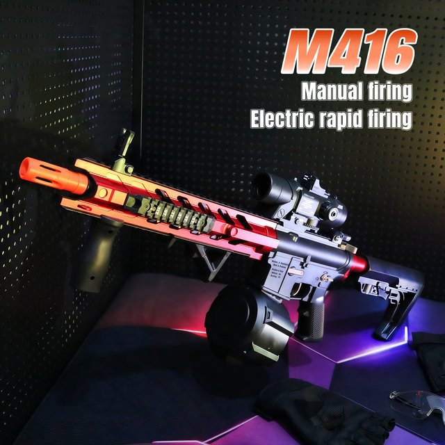 Elektrische Wassergel-Ballblaster-Spielzeugpistole, Rot, Bunt / Mehrfarbig - Bild 1