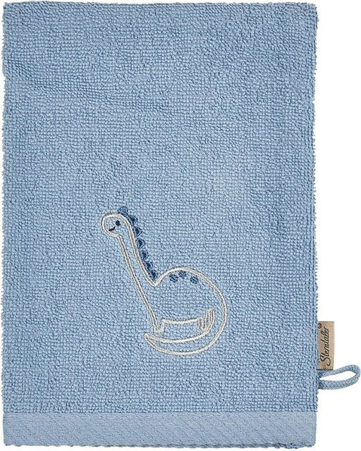 Sterntaler 2er-Pack Waschlappen aus Bio-Baumwolle in Blau und Beige mit Aufhängeschlaufe - Bild 1