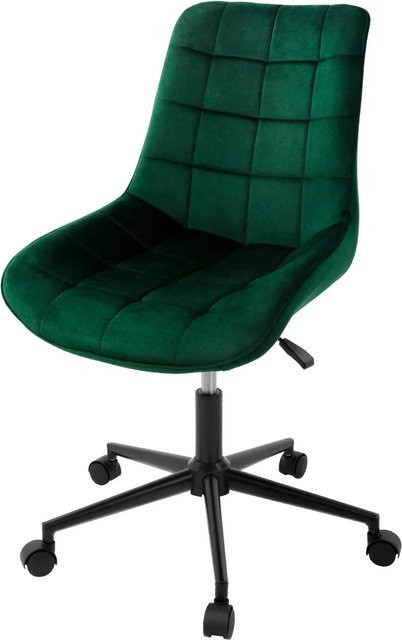 ML-Design Bürostuhl Grün mit Samtbezug und Metallgestell, Drehstuhl mit Rollen - Bild 2