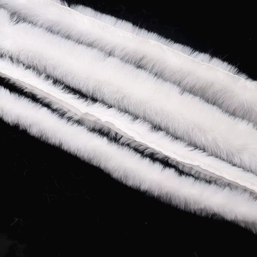 Weißes künstliches Pelzband mit Spitzenfransen für DIY-Dekorationen und Näharbeiten, Breite: 3 cm, Tiefe: 5 cm - Bild 3
