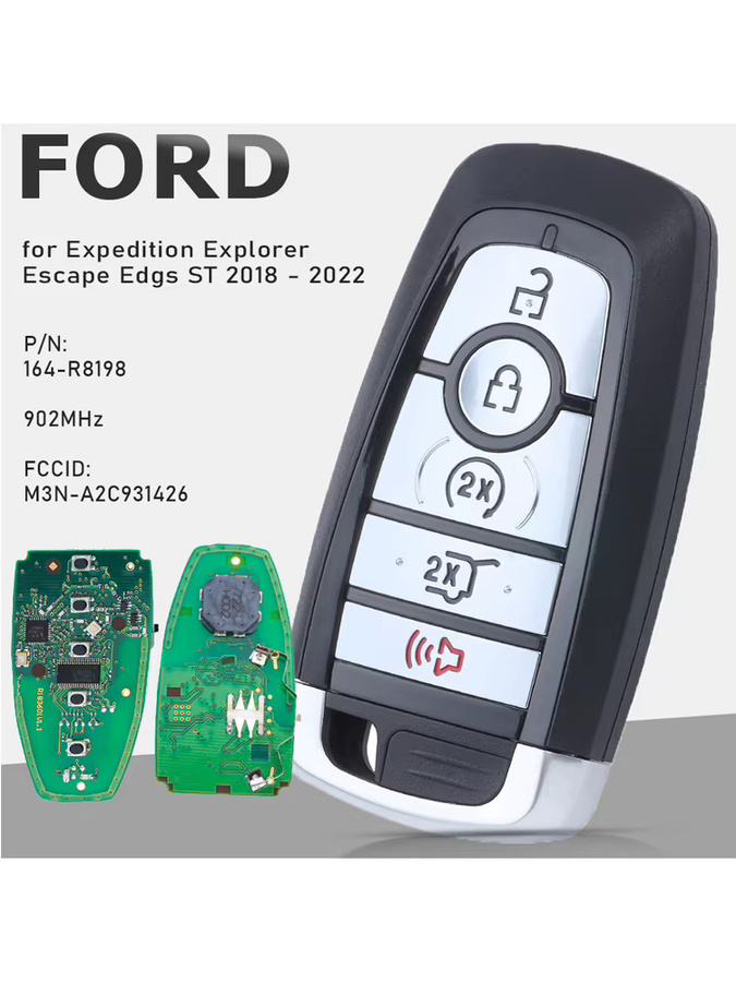 Keyecu Smart Proximity Fernschlüssel für Ford Expedition Explorer Escape Edge ST, 902 MHz, Schwarz - Bild 7