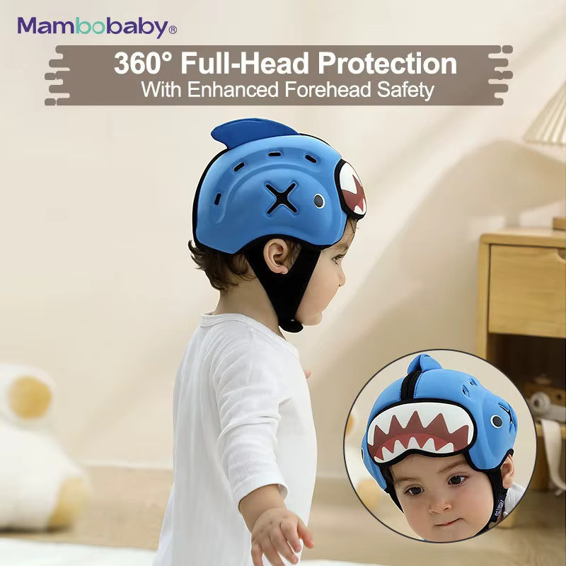 Atmungsaktiver Anti-Sturz-Helm für Babys als Kopfschutz-Mütze in Blau - Bild 2