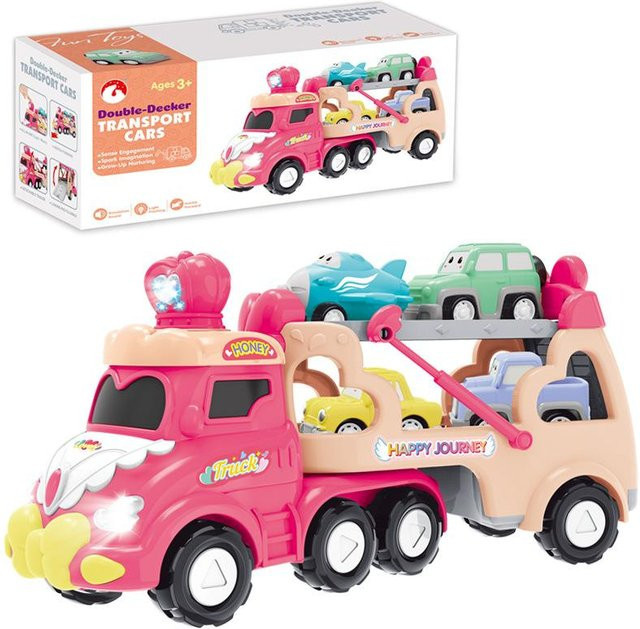 Doppelstöckiges Transportfahrzeug, Modellset, beige, ab 4 Jahre - Bild 1