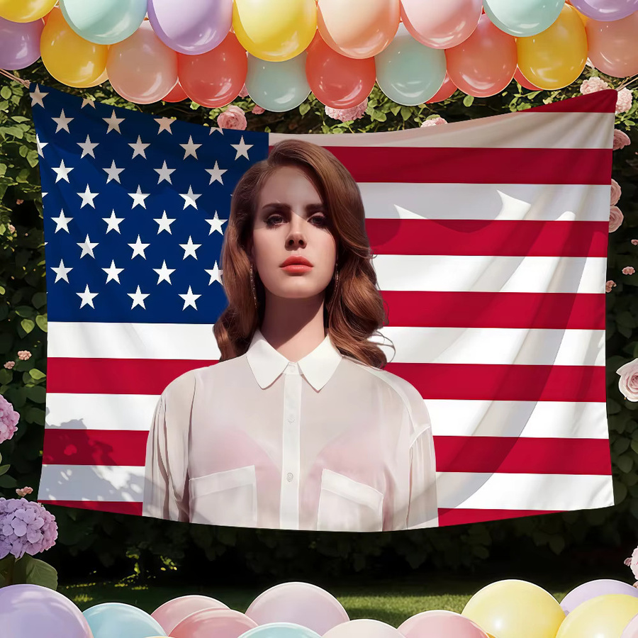 Lana Del Rey Flagge von Warner Bros. in Multicolour, Rechteckiges Textil-Banner zur Wanddekoration, Breite: 60,0 cm, Höhe: 40,0 cm - Bild 2