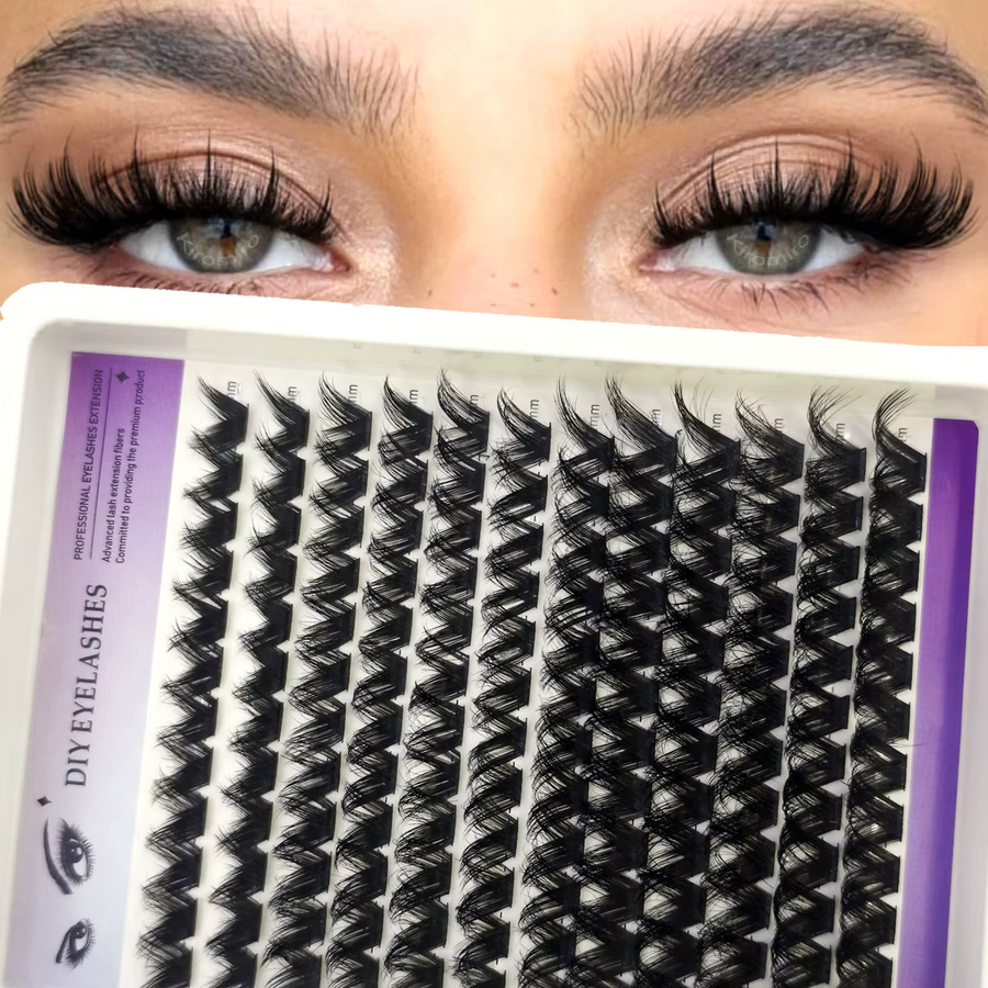 AMSDCN DIY Cluster-Wimpern, 12 Reihen, 8-16mm, Cat Eye, Natürlicher Stil - Bild 5