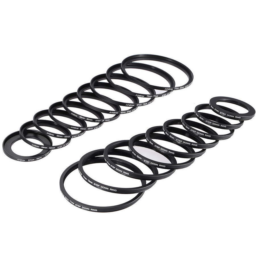 Andoer 18er Set Step-Up/Step-Down Objektivfilter Metalladapter in Schwarz - Bild 5