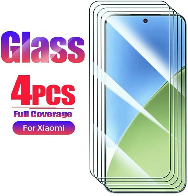 4er-Pack Panzerglas Displayschutz für Xiaomi 15, 14T Pro, 13, 12, 11 und 11 Lite, transparent - Bild 1
