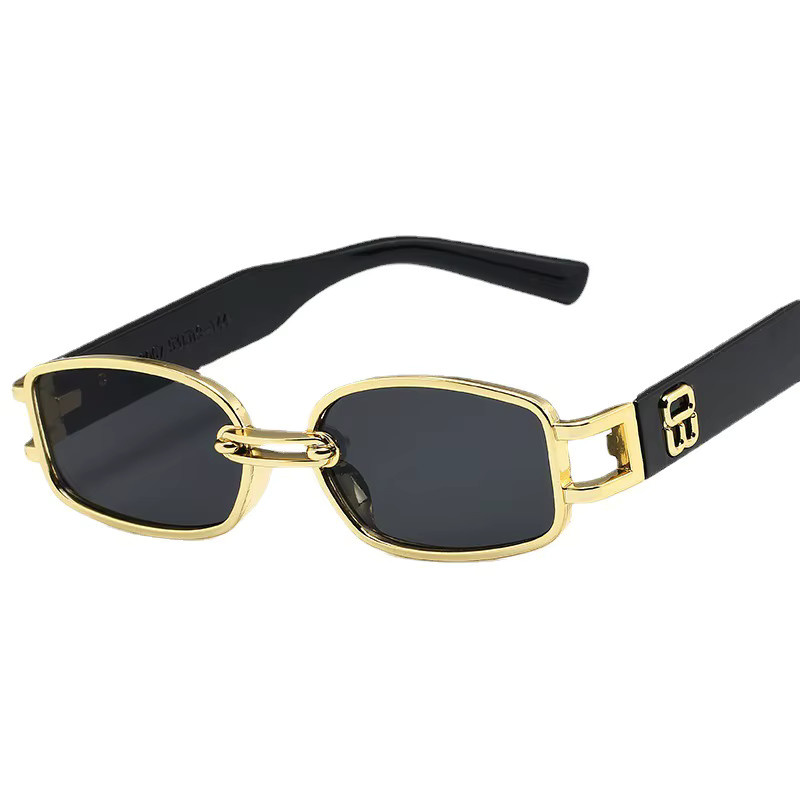 Vintage Sonnenbrille, Unisex, Vollrand, quadratisch, multicolour, schwarz - Bild 2