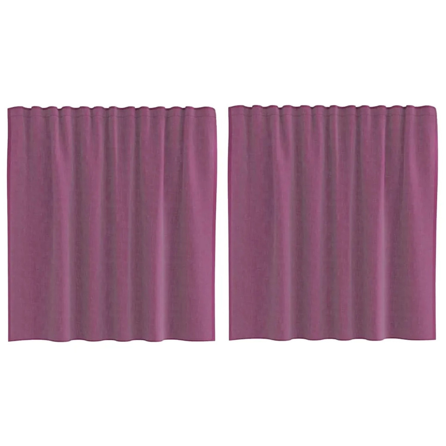 vidaXL Voile Vorhänge mit Schlaufen, 2 Stück, Lila, B: 140 cm, H: 140 cm - Bild 2