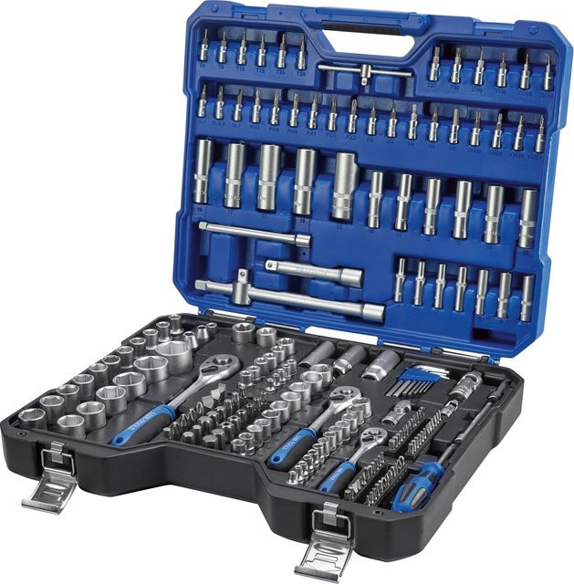 LUX-TOOLS Steckschlüsselsatz 200-teilig aus Chrom-Vanadium-Stahl in Blau - Bild 1