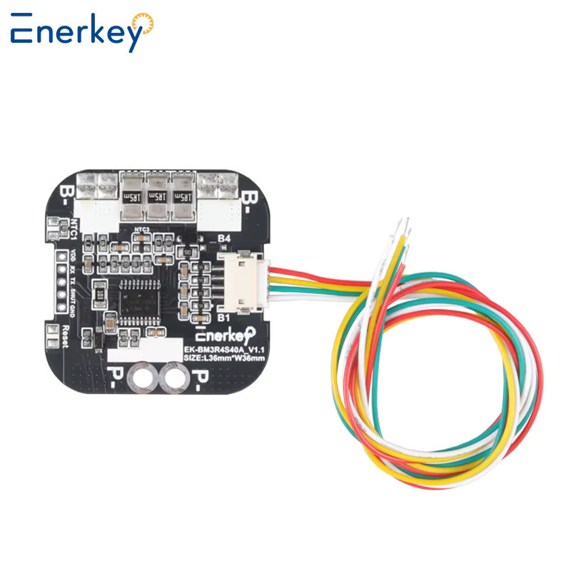 Enerkey BMS Lithium-Batterie-Ladegerät-Schutzplatine für Li-Ion, LiFePO4, LTO und SIB, 12 V 3S 4S 40 A, Schwarz - Bild 3